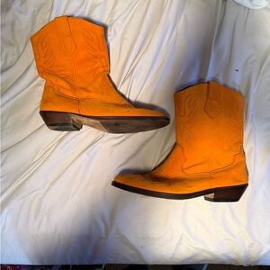 Vibrant Orange Cowboy Boots